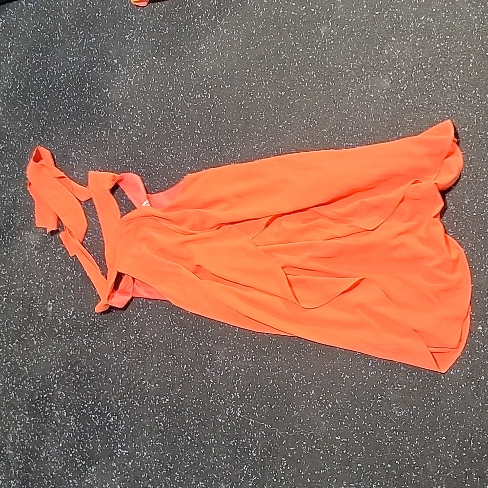 Dainty Hooliagn Coral tie behind the neck dress